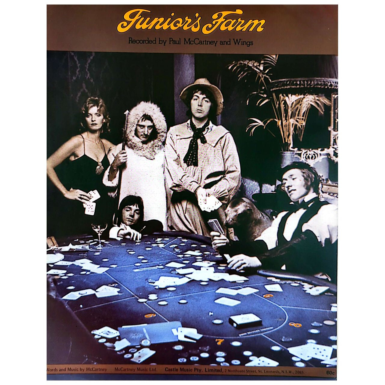 Paul McCartney & Wings - Junior's Farm (1974) Australian Sheet Music (Vintage)