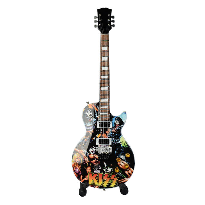 Kiss - Logo And Band Miniature Guitar