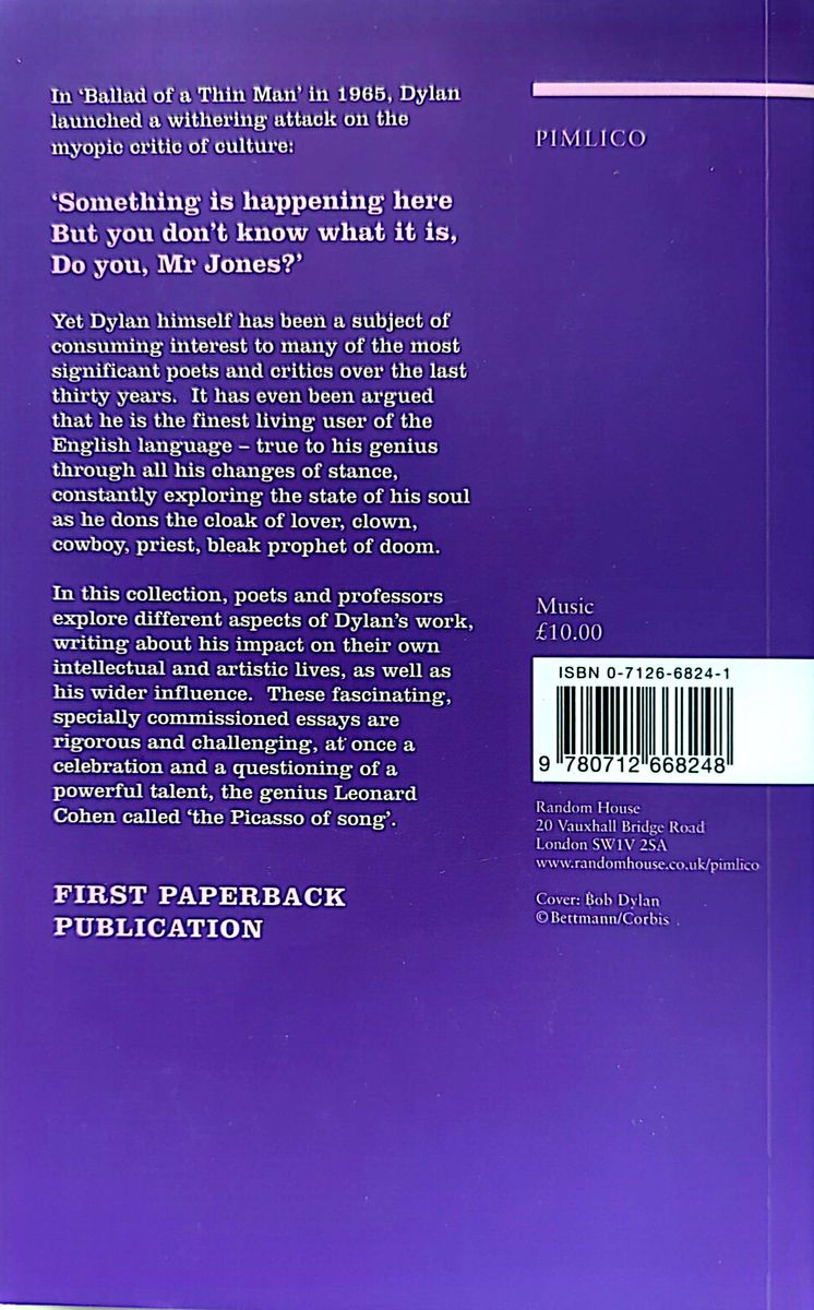 Neil Corcoran - Do You Mr Jones? Bob Dylan With The Poets & The Professors Paperback Book (2003)