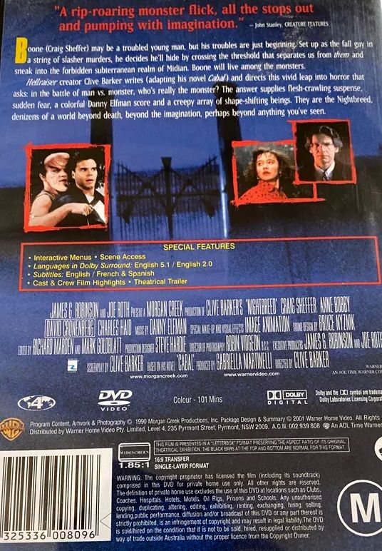 Clive Barker - Nightbreed (1990) DVD (Used)