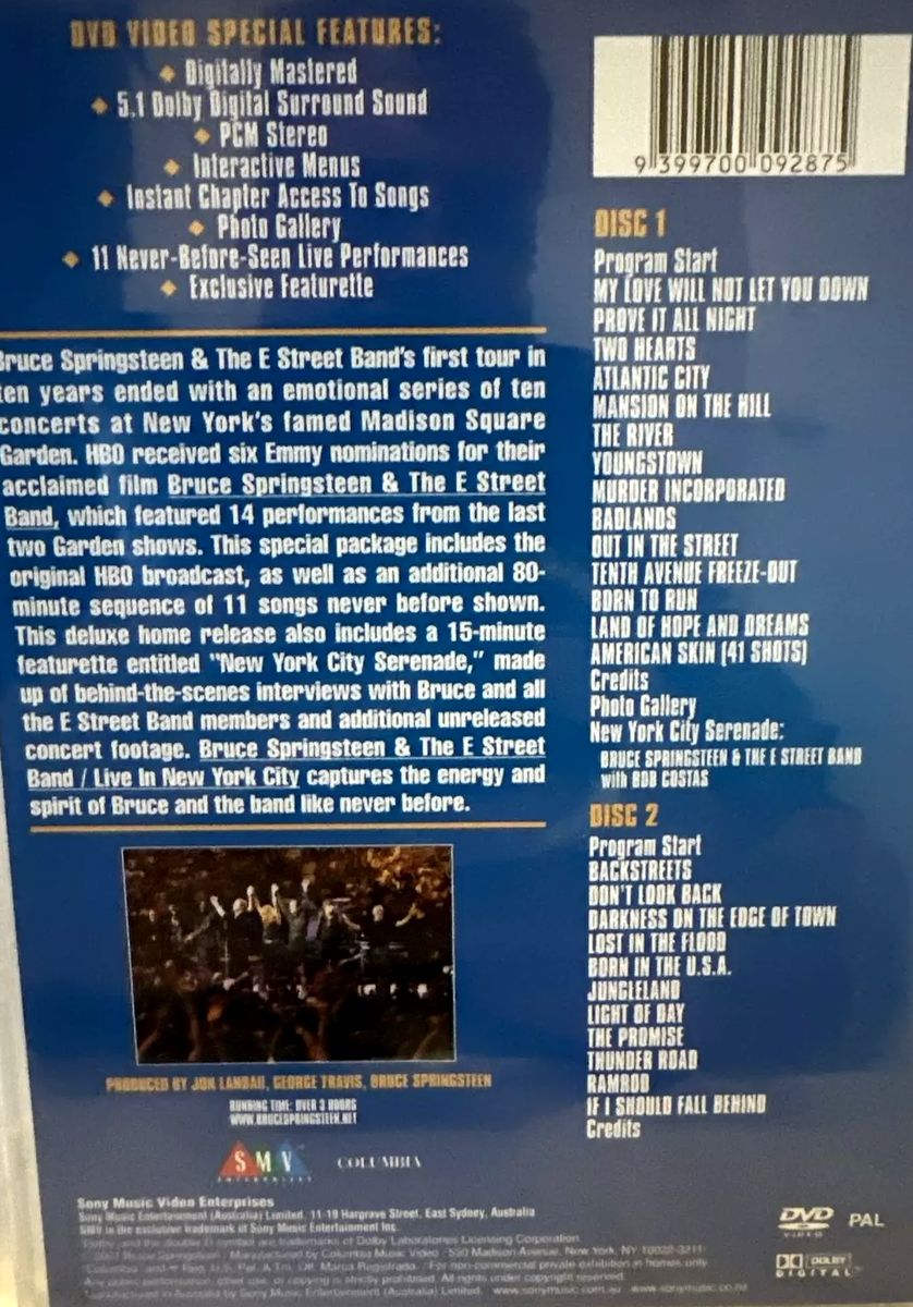 Bruce Springsteen & The E-Street Band – Live In New York City 2DVD