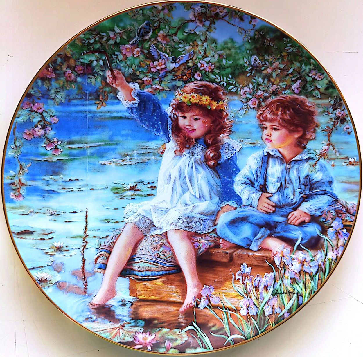 Sandra Kuck - Vintage 1991 Reco Hearts & Flowers Patience Plate #13156A + COA (No Box)