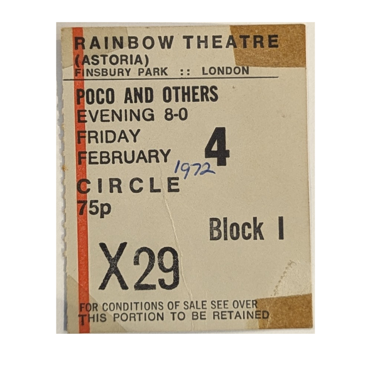 Poco And Others - 1972 Tour Original Vintage Concert Ticket