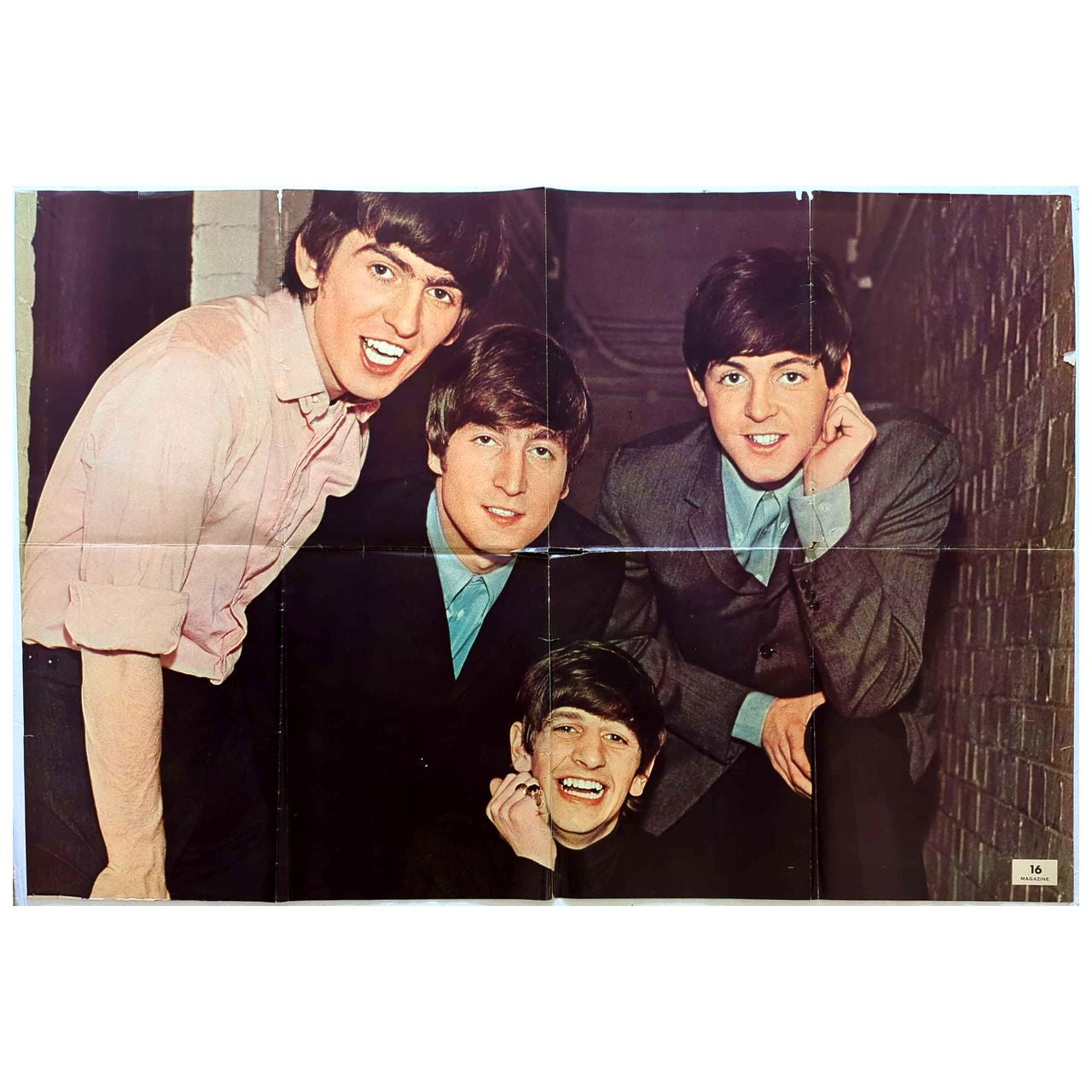 Beatles - Poster Original 1966 36 x 24" Sixteen 16 Magazine