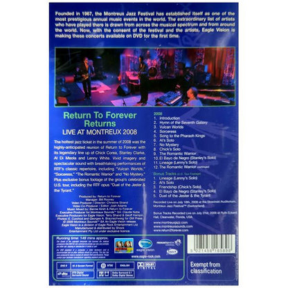 Return To Forever - Returns: Live At Montreux 2008 DVD (Used)