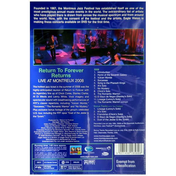 Return To Forever - Returns: Live At Montreux 2008 DVD (Used)