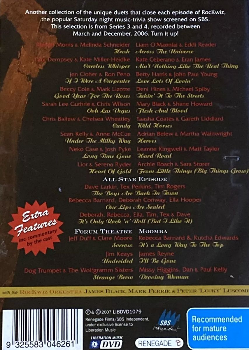 Various Artists - The RocKwiz Duets Vol II DVD