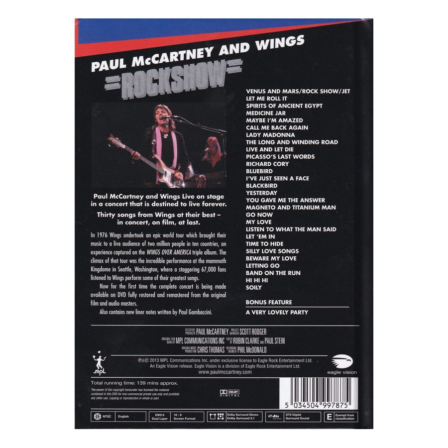 Paul McCartney & Wings - Rockshow DVD With Booklet (Used)