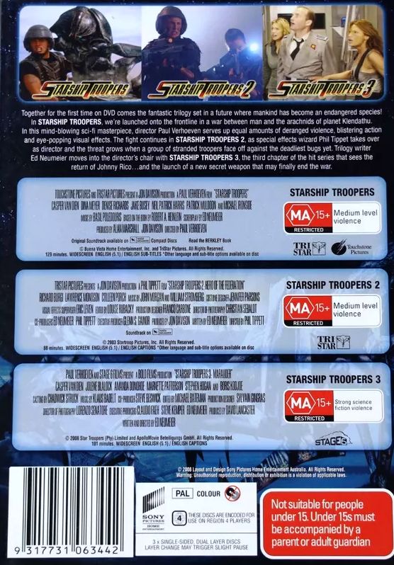Casper Van Dien - Starship Troopers Trilogy 3DVD Set (Used)