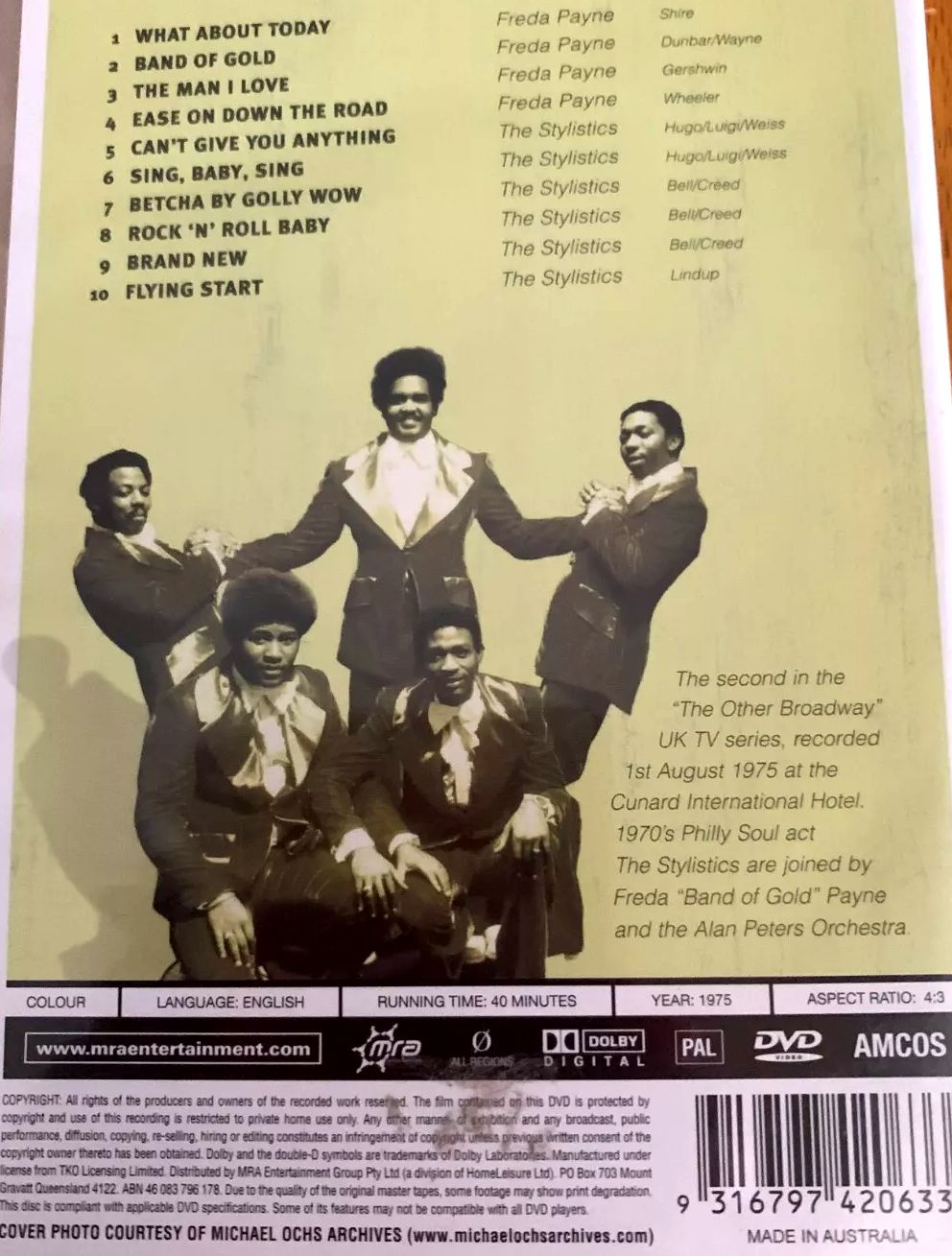 Stylistics - Live In Concert With Freda Payne DVD (New)