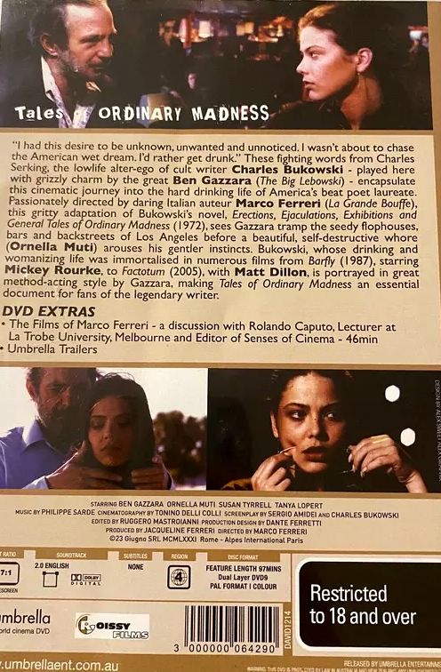 Ben Gazzara - Tales of Ordinary Madness (1981) DVD (Used)