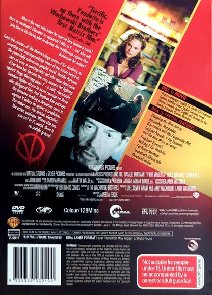 Natalie Portman - V For Vendetta (2005) Deluxe Ltd Ed #0180 2DVD + Comic Book (Used)
