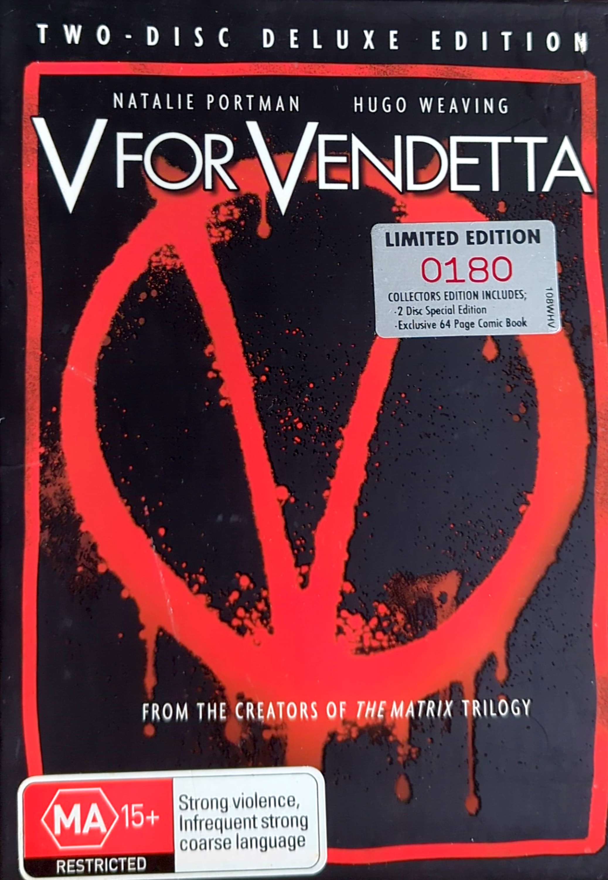 Natalie Portman - V For Vendetta (2005) Deluxe Ltd Ed #0180 2DVD + Comic Book (Used)