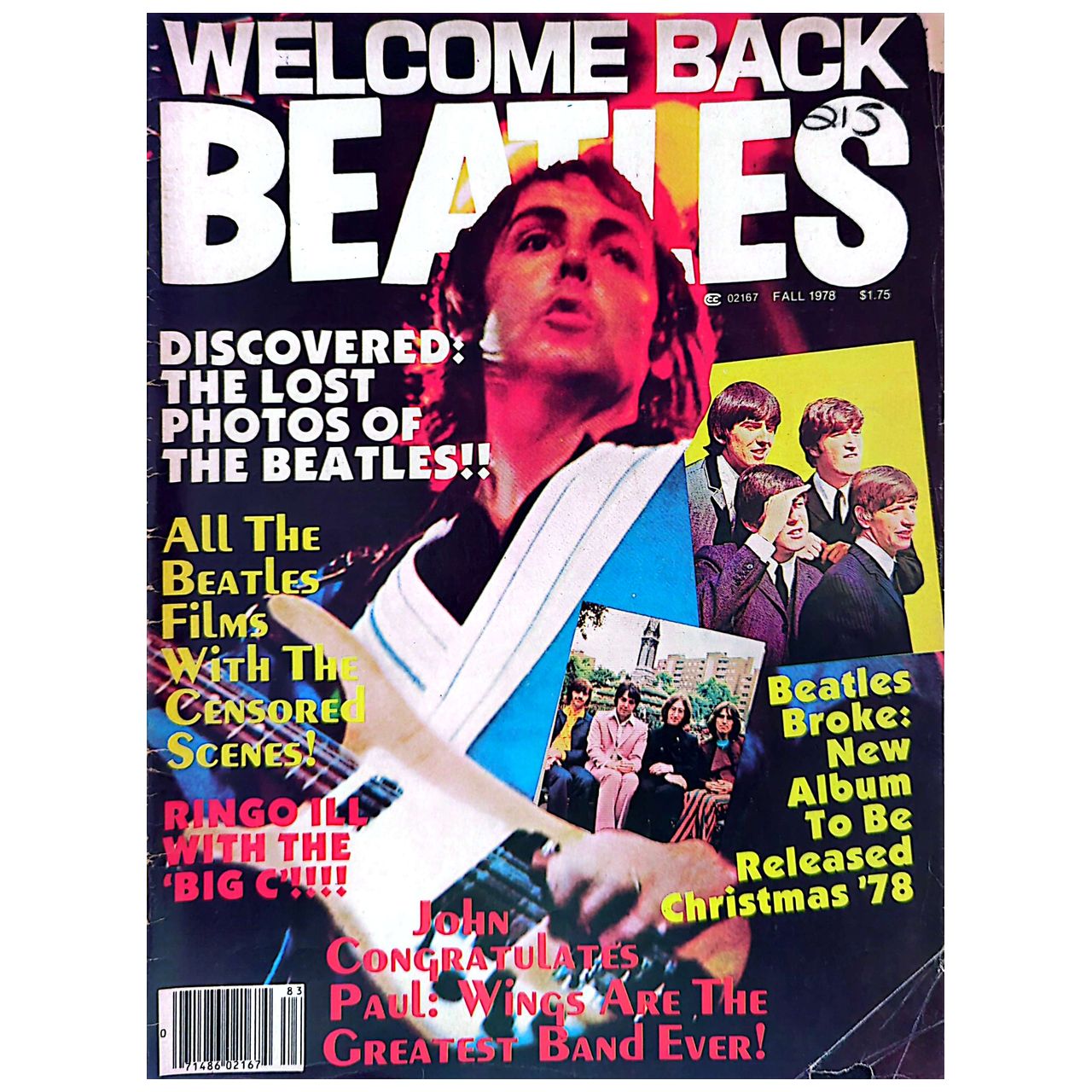 Beatles - Welcome Back Beatles Fall 1978 Vol 2 No 3 Magazine