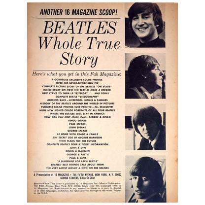 Beatles - Whole True Story 16 Magazine 1966 (No Cover)