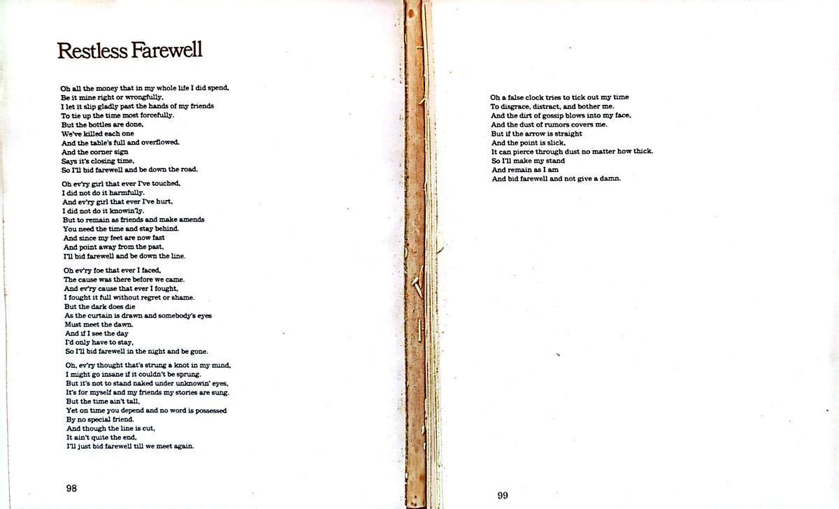 Bob Dylan - Writings & Drawings Hardcover Book (1973)