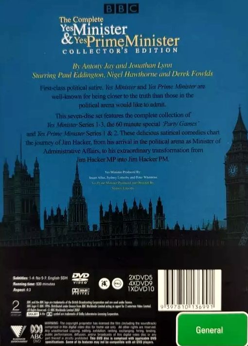 Paul Eddington - The Complete Yes Minister & Yes Prime Minister Collector's Edition 56DVD Boxset (New)